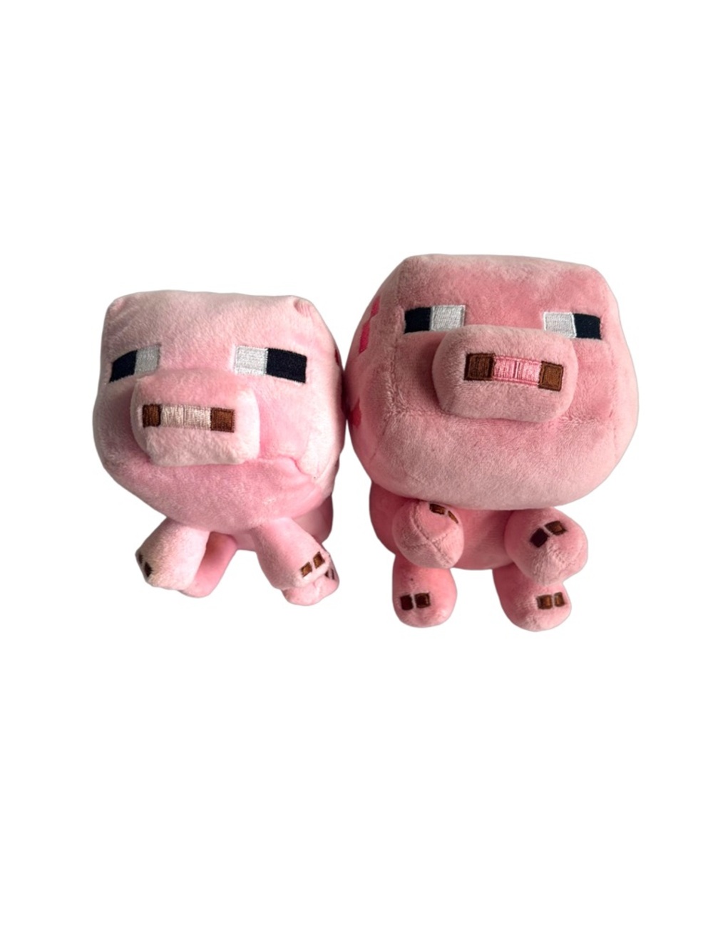 Minecraft Pig Plush Lot Set of 2 Mojang Pink Stuffed Animal Toy